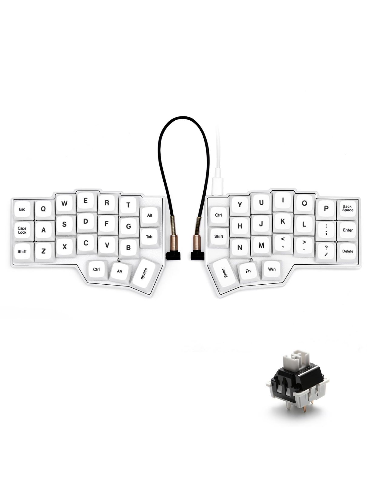 迅速に発送】YIVU Corne V4 分?型 メカカカルキーボード 40% 3x6キー