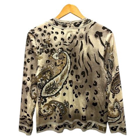 レオナール LEONARD カットソー ウール混 シルク混 ペイズリー柄 長袖