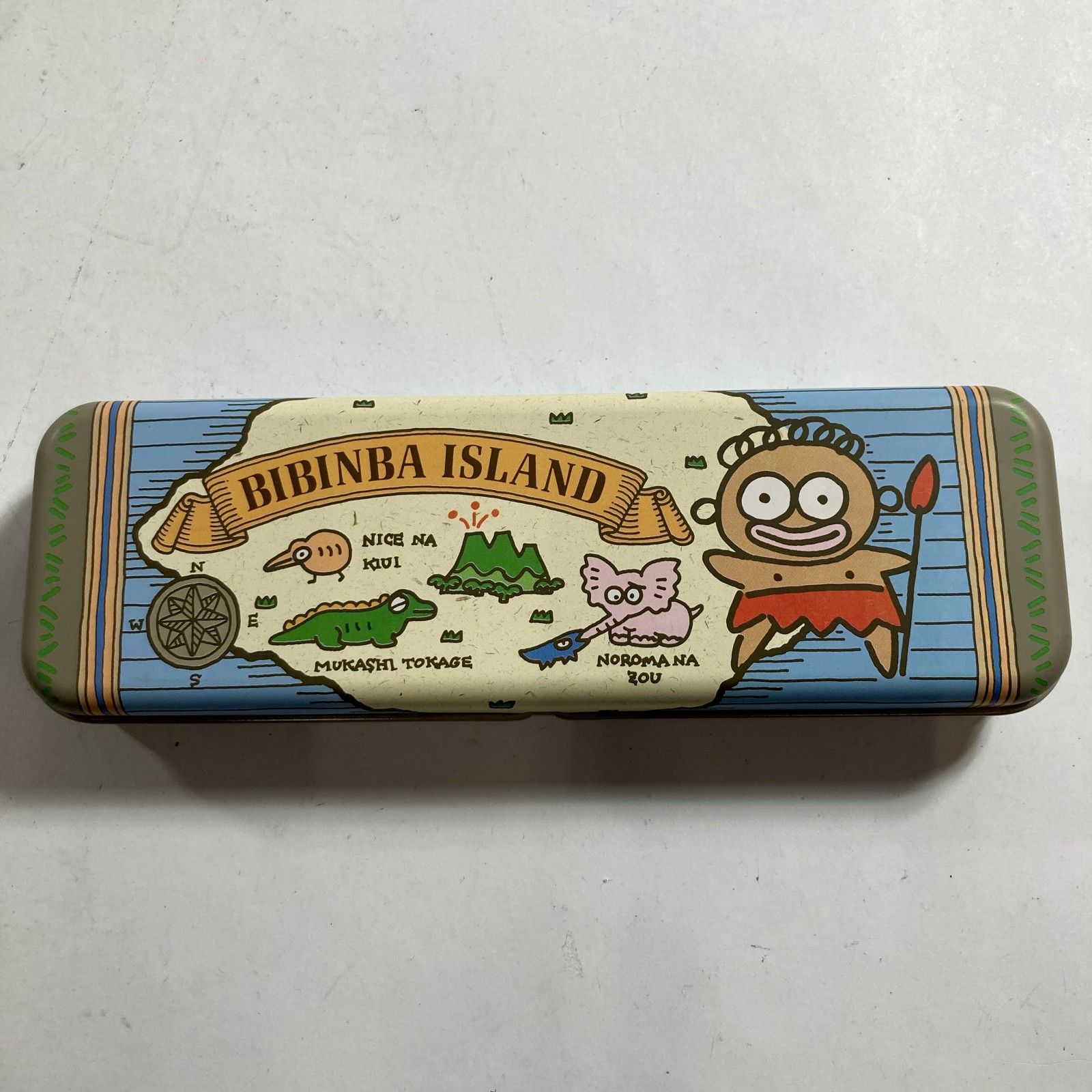 ☆ 希少 サンリオ BIBINBA ISLAND 缶ペンケース 2段 レア 昭和レトロ