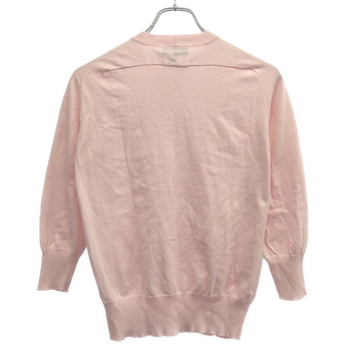 Drawer ドゥロワー 18G クルーネック 8分袖 ニット 6513-106-0783