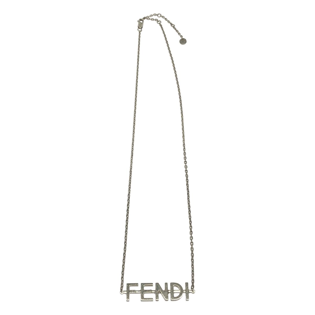 FENDI フェンディ FFロゴ 喜平チェーンネックレス パラジウム FENDI フェンディ FFロゴ 喜平チェーンネックレス パラジウム