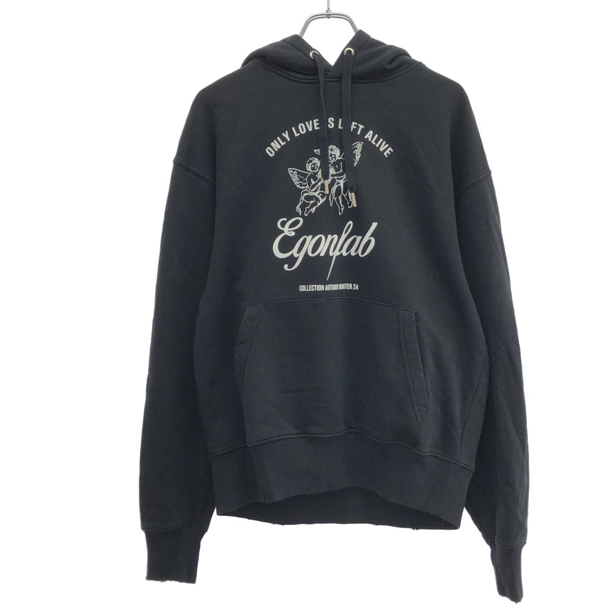 EGONLAB エゴンラボ 24AW only Lovers Left Alive スウェットプルオーバーパーカー 344S35AM235 ブラック M EGONLAB エゴンラボ 24AW only Lovers Left Alive スウェットプル