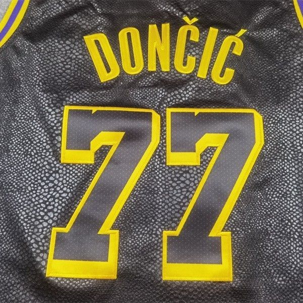NBA ルカ・ドンチッチ（Luka Dončić）レイカーズ ユニフォーム 黒 刺繍