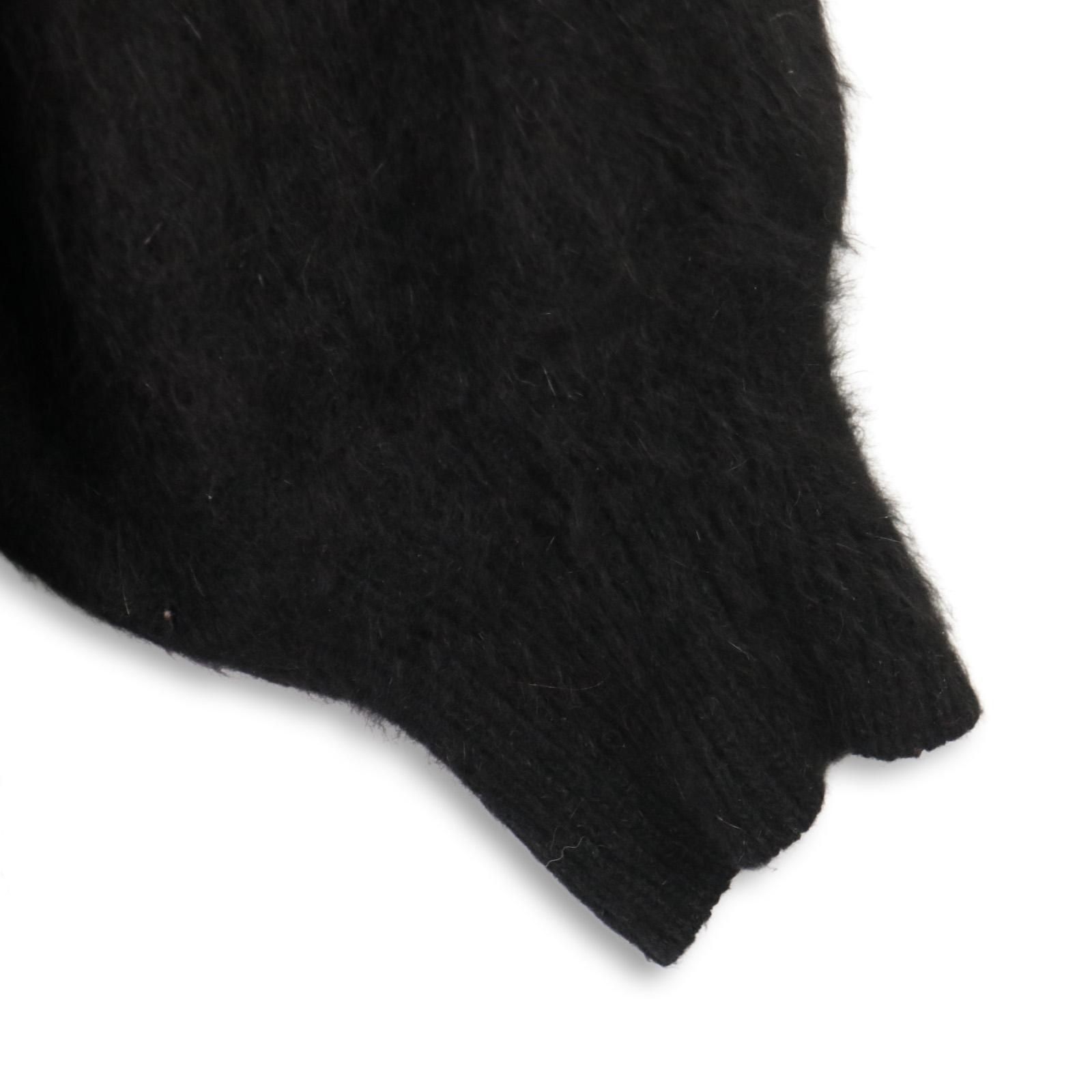 80s 90s Archive y2k gothic Grunge】Vintage Black Angora Beaded