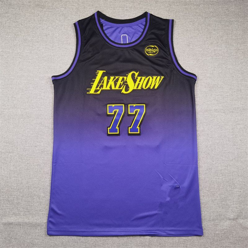 NBA ルカ・ドンチッチ（Luka Dončić）レイカーズ ユニフォーム 紫 刺繍