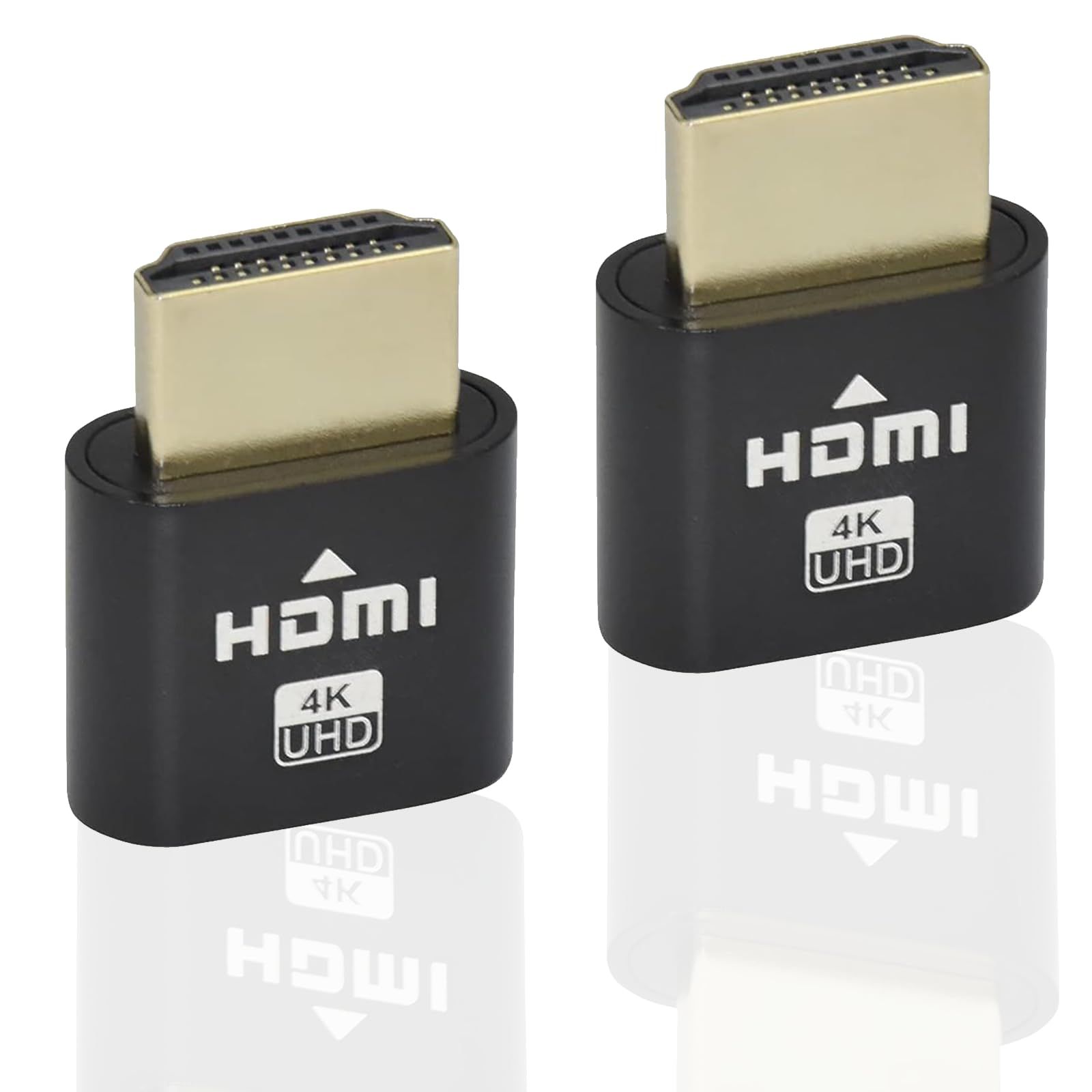 FsGrg 4K60HzHDMI 仮想ディスプレイ ダミープラグ (ブラック, 2個