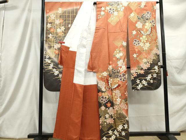 平和屋1□豪華振袖 駒刺繍 御所車流水花文 金彩 逸品 hy9984 