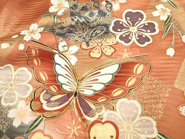 平和屋着物□豪華振袖 駒刺繍 花蝶文 暈し染め 金彩 正絹