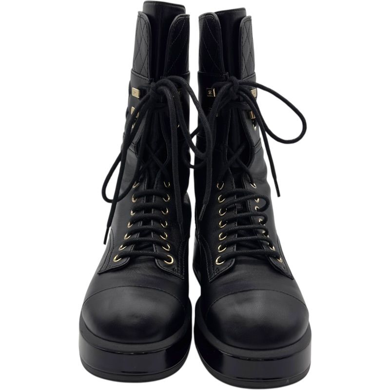 シャネル CHANEL マトラッセキルティングレザーロングブーツ G38863