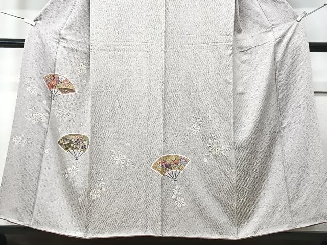 平和屋着物□訪問着 駒刺繍 扇面花文 金彩 正絹 逸品 CABD6916xe