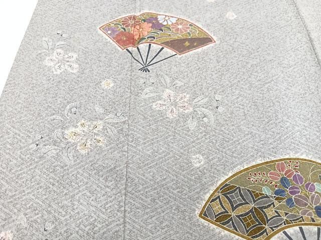 平和屋着物□訪問着 駒刺繍 扇面花文 金彩 正絹 逸品 CABD6916xe