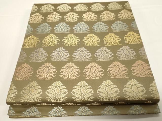 平和屋着物○西陣織 陰山織物謹製 箔屋清兵衛 六通柄袋帯 唐織 草花文