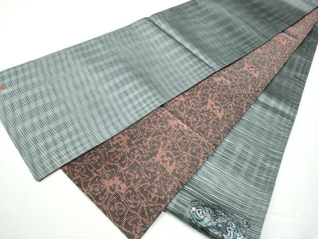 平和屋着物○国際的伝統工芸作家 十二代・藤林徳扇 苑寿 両面 太鼓柄