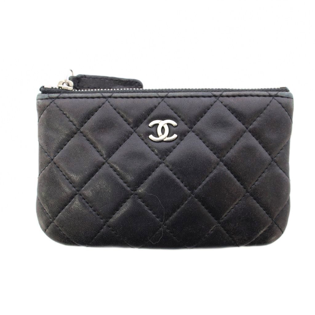 外観美品✨シャネル ポーチ ココマーク ブラック ミニポーチ マルチケース CHANEL シャネル ココマーク ポーチ ミニポーチ マトラッセ ブラック