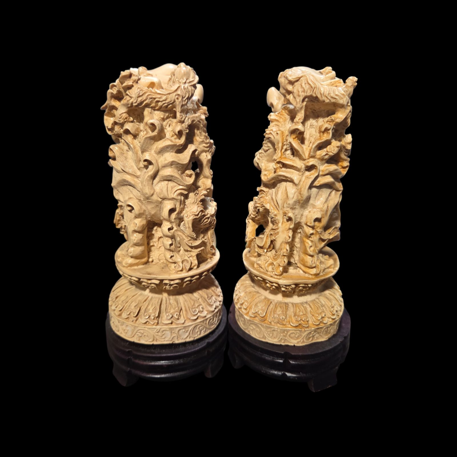 中国美術 唐獅子 置物 獅子 練物 魔除け 開運 アンティーク レトロ 古