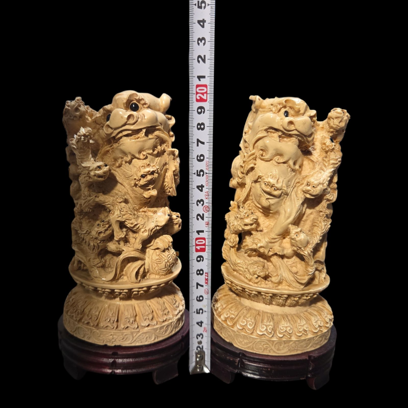 中国美術 唐獅子 置物 獅子 練物 魔除け 開運 アンティーク レトロ 古