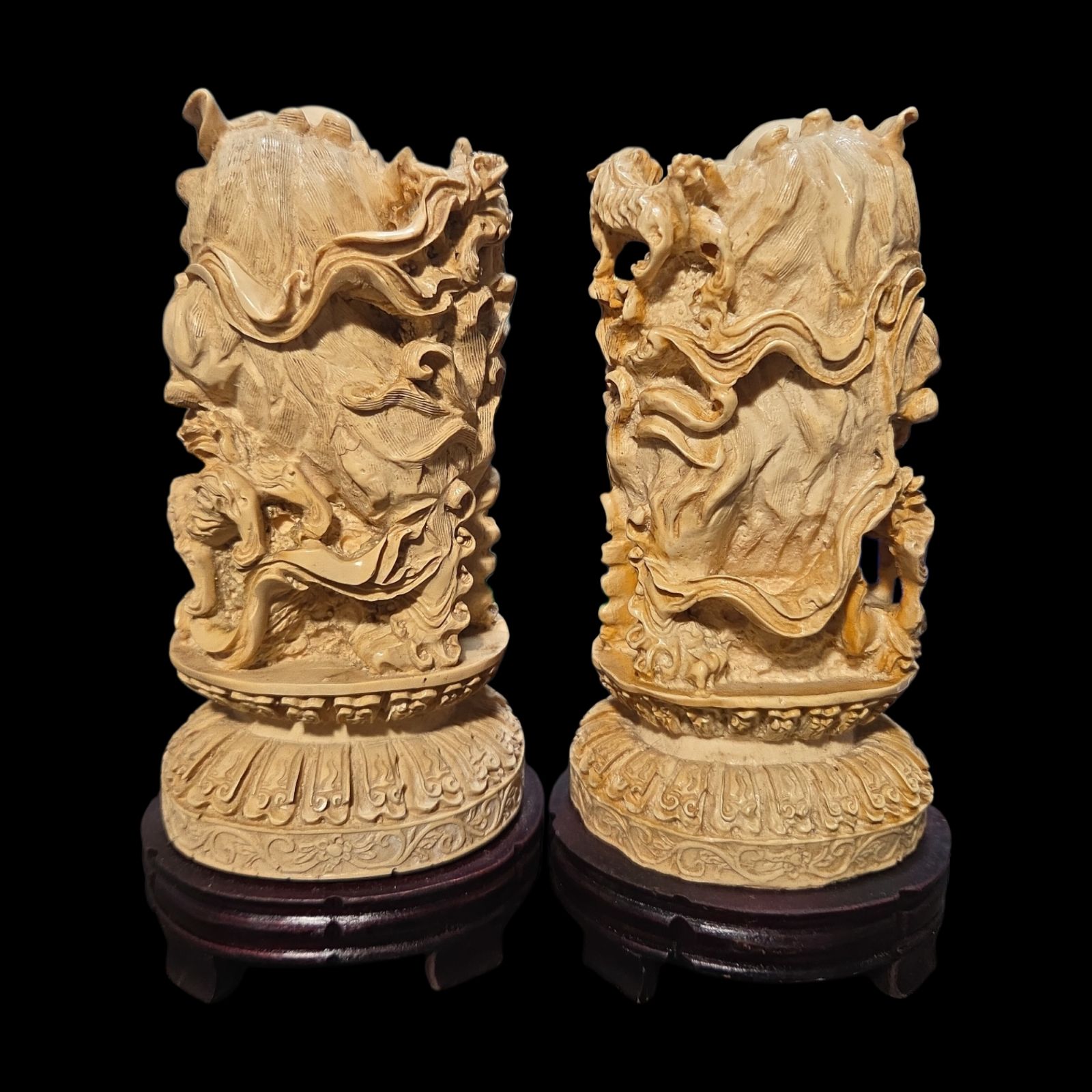 中国美術 唐獅子 置物 獅子 練物 魔除け 開運 アンティーク レトロ 古