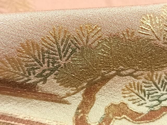 平和屋着物●訪問着　風景枝梅松文　暈し染め　金銀彩　正絹　逸品　AABG4627fy 平和屋着物○訪問着 風景枝梅松文 暈し染め 金銀彩 正絹 逸品