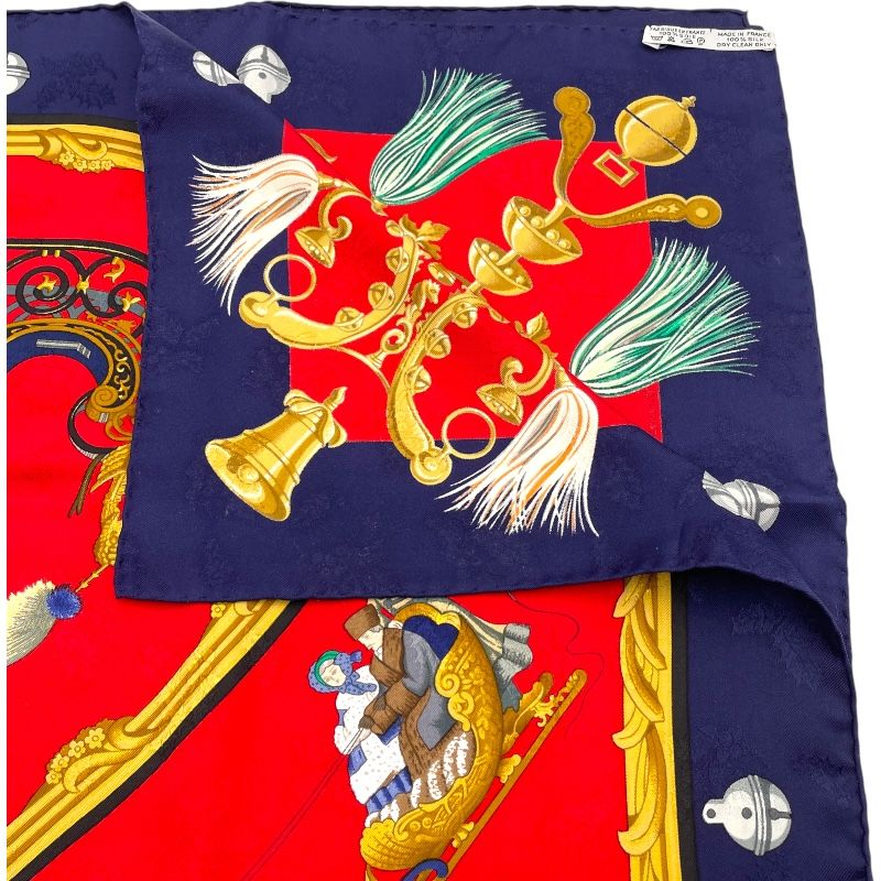 エルメス HERMES カレ90 Plumes et Grelots シルク レディース