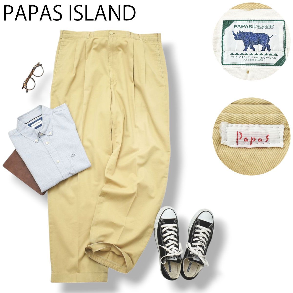 定番】 日本製 パパス PAPAS ISLAND パパスアイランド ツータック