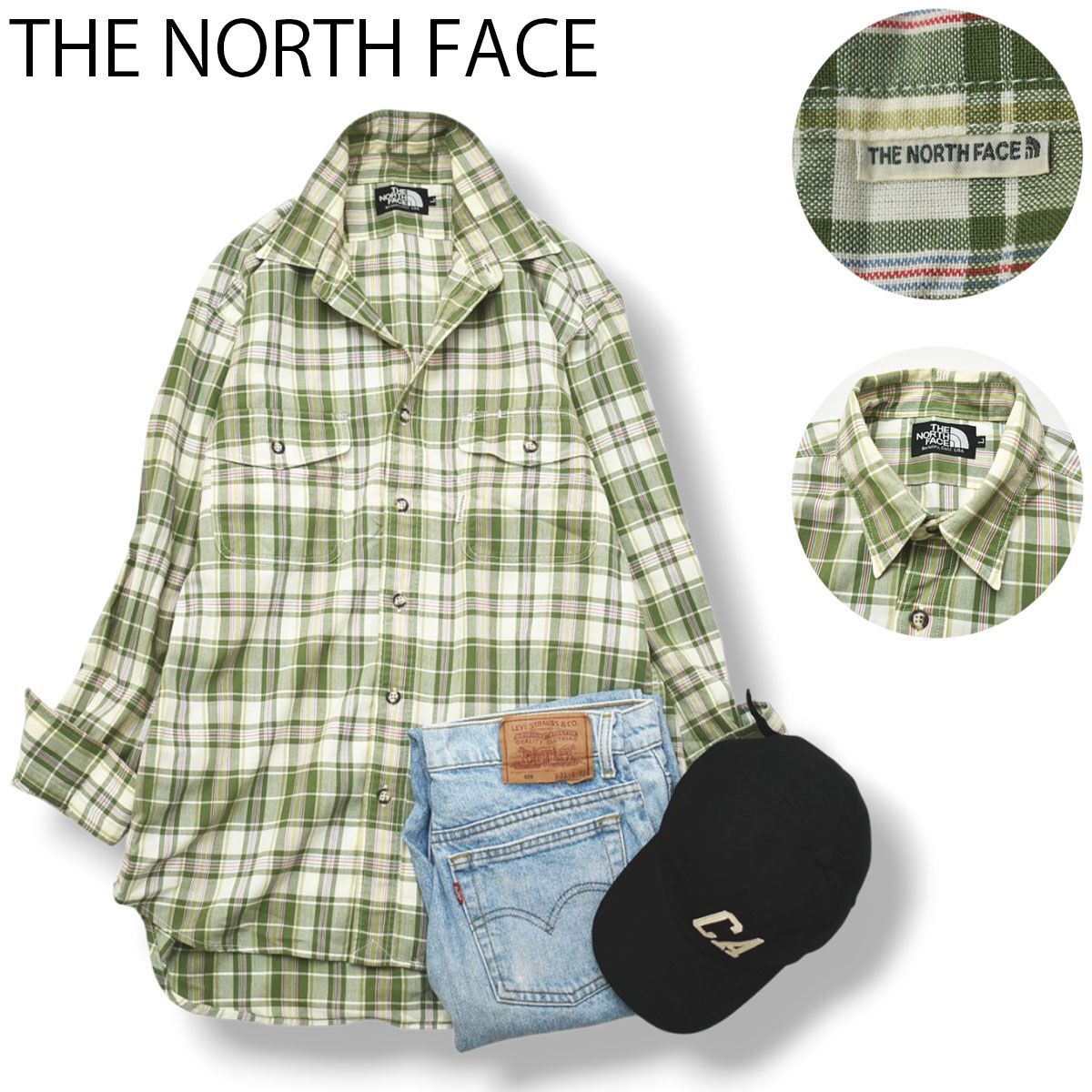 定番】 日本製 ノースフェイス THE NORTH FACE 長袖 チェック柄 ワーク