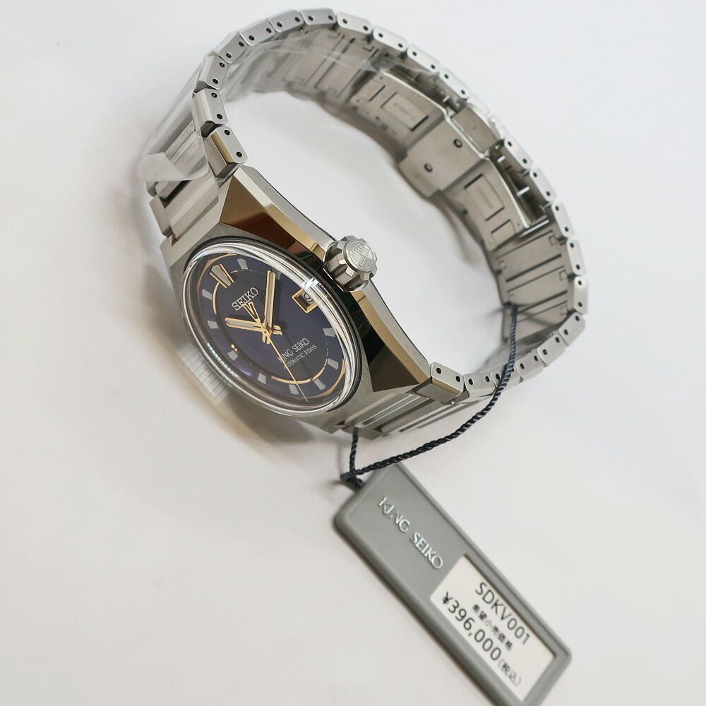  天白 未使用 セイコー キングセイコー VANAC バナック SDKV001 サロン モデル SS 自動巻き パープル メンズ 腕時計 男 動きやすい 自動巻き時計 腕時計(アナログ)