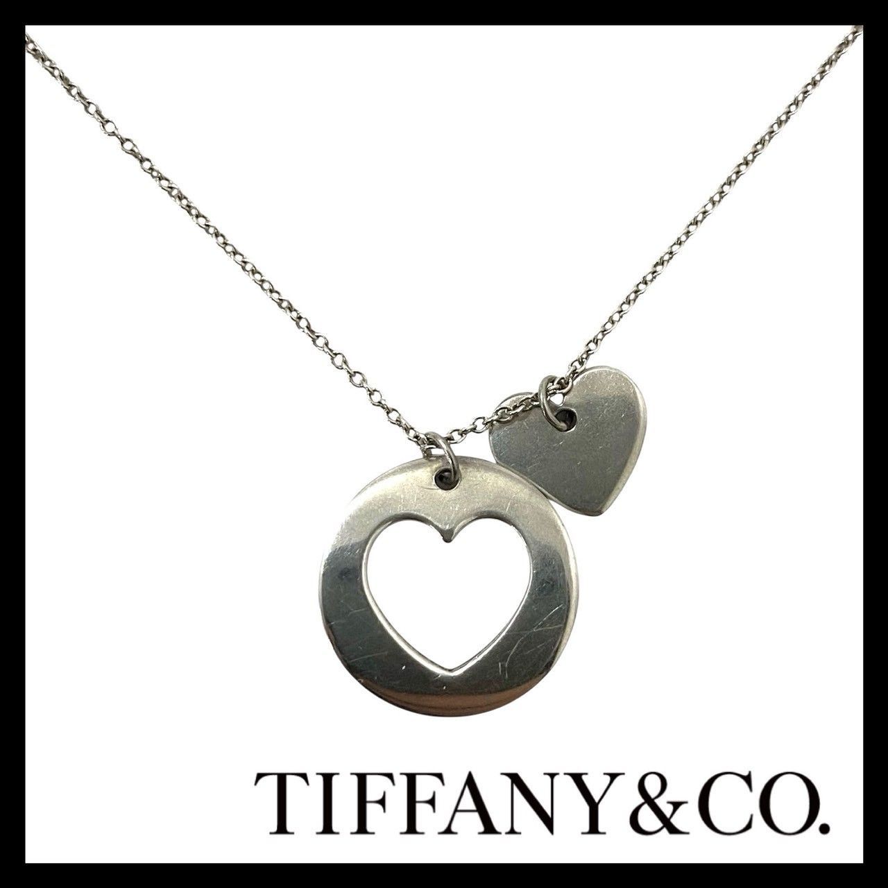 U【TIFFANY&Co.】ステンシル ハート ネックレス SV925 SILVER/シルバー 