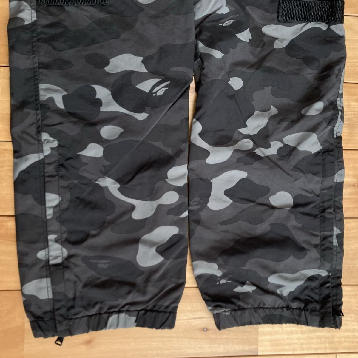 ☆XL☆ Black Camo ナイロン カーゴパンツ a bathing ape BAPE LOGO