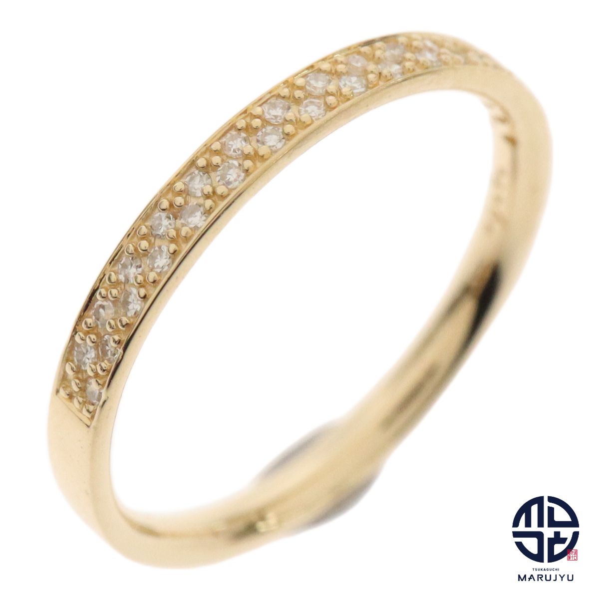 agete アガット K18YG 18金イエローゴールド ダイヤ0.05ct リング 指輪