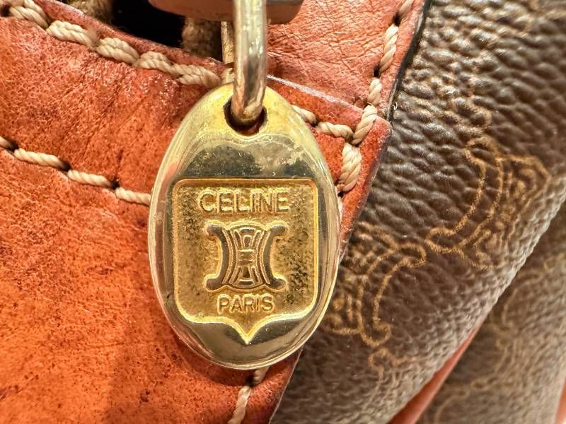 CELINE セリーヌ マカダム柄 ハンドバッグ ミニボストンバッグ