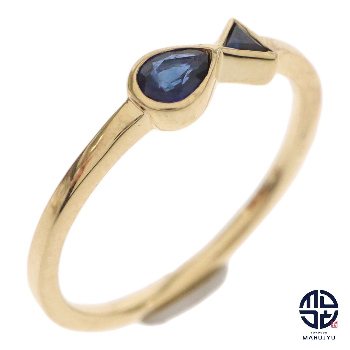 AHKAH アーカー K18YG 18金イエローゴールド サファイア0.18ct リング