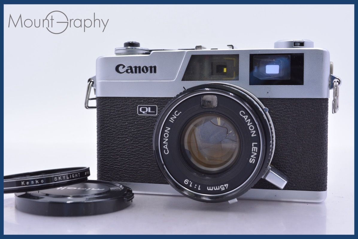 動作保証】 キヤノン Canon Canonet QL19 45mm F1.9 前キャップ&レンズ