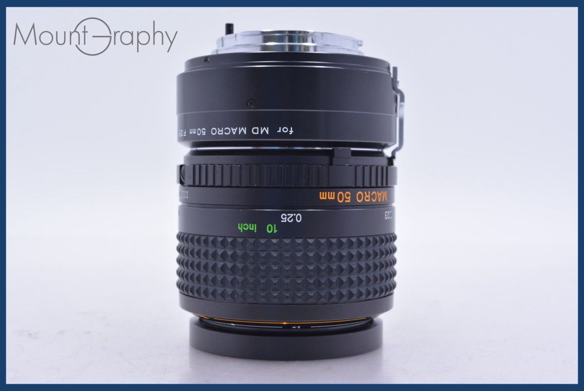動作保証】 ミノルタ MINOLTA MD MACRO ROKKOR 50mm F3.5 前後キャップ