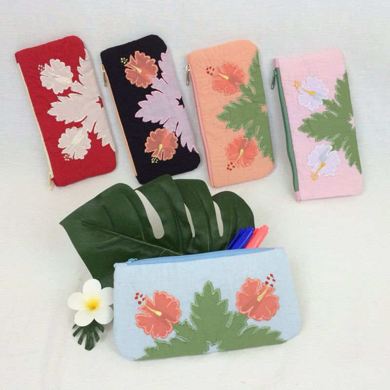新品】ハワイアンキルト Hawaiian Quilt ハイビスカスペンケース 眼鏡