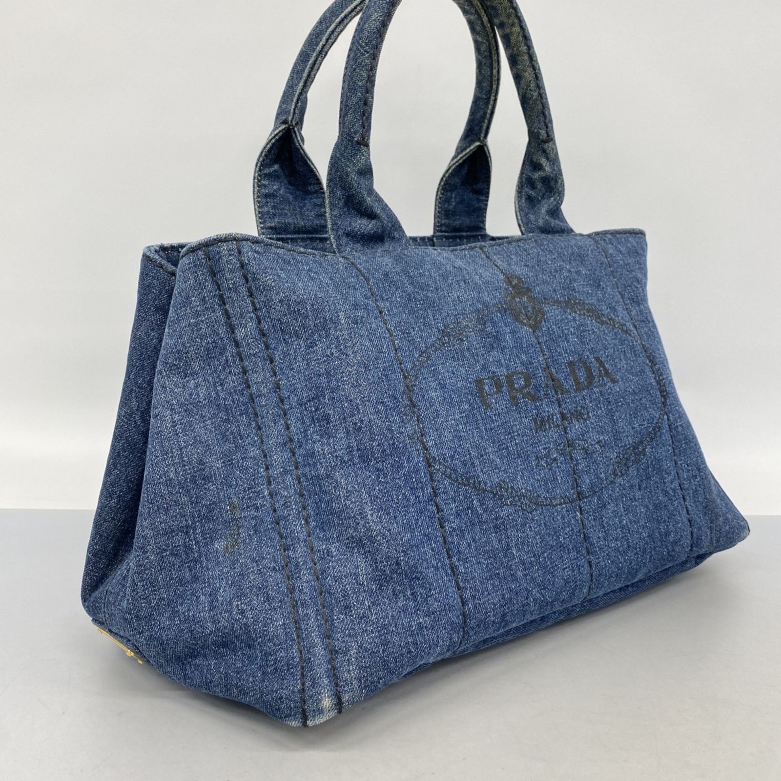 プラダ(Prada) プラダ トートバッグ カナパ デニム ネイビー