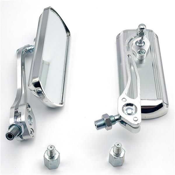 Color:シルバー LEXOR クラ アルミ スクエア ミラー 汎用 10mm 8mm