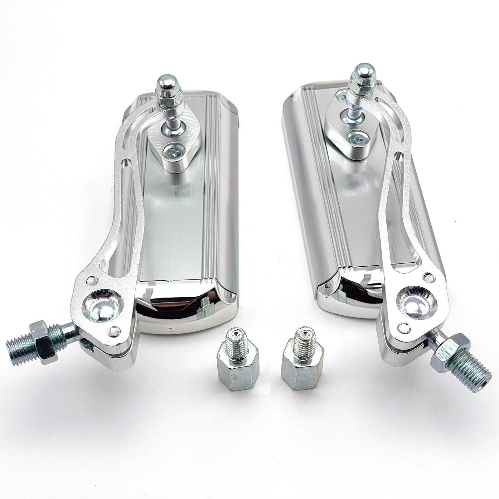 Color:シルバー LEXOR クラ アルミ スクエア ミラー 汎用 10mm 8mm