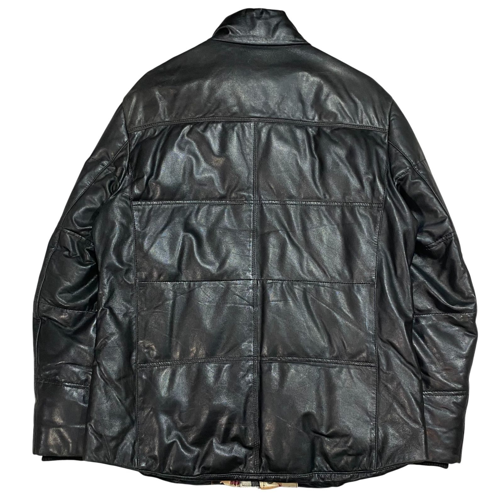 BURBERRY バーバリー ロンドン ノヴァチェック レザー 羊毛 ジャケット