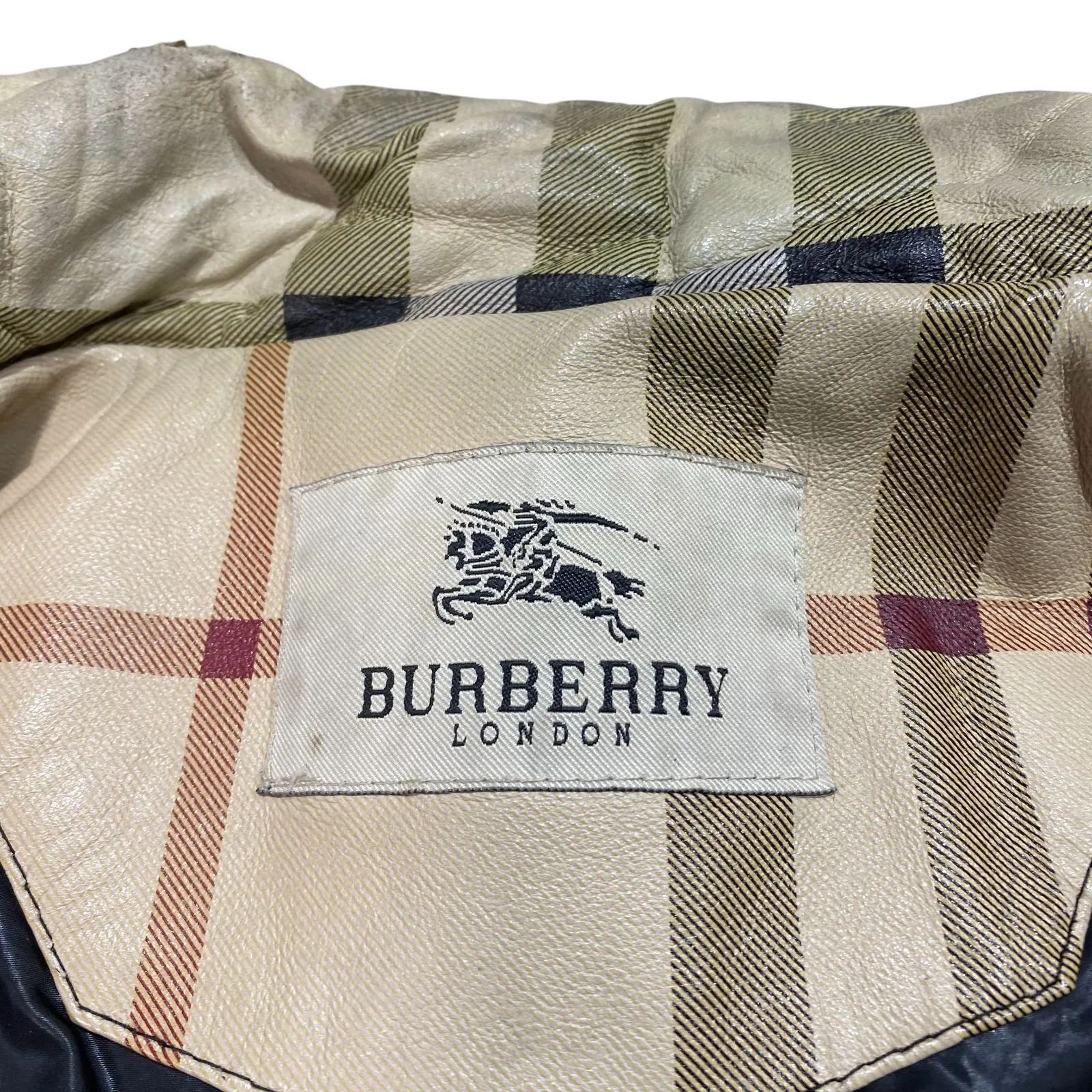 BURBERRY バーバリー ロンドン ノヴァチェック レザー 羊毛 ジャケット