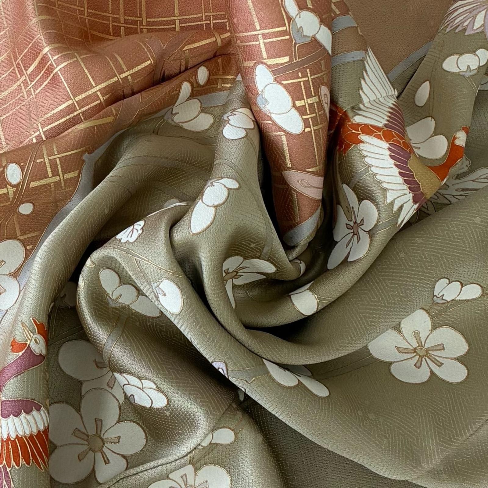 付下げ 金彩 鳳凰 上品な染め 紋無し 正絹 着物 MK-4169 - メルカリ