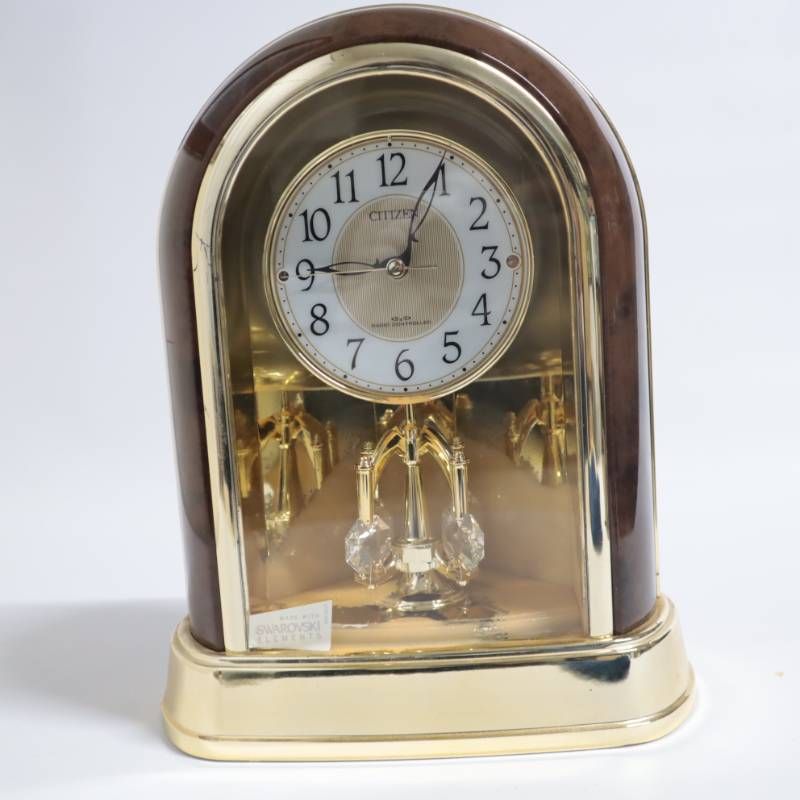 CITIZEN シチズン 電波置時計 4RY656 スワロフスキー 回転飾り付き