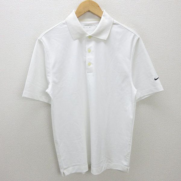 g□ナイキ/NIKE GOLF 半袖ポロシャツ/ゴルフウェア【S】白/men's/55