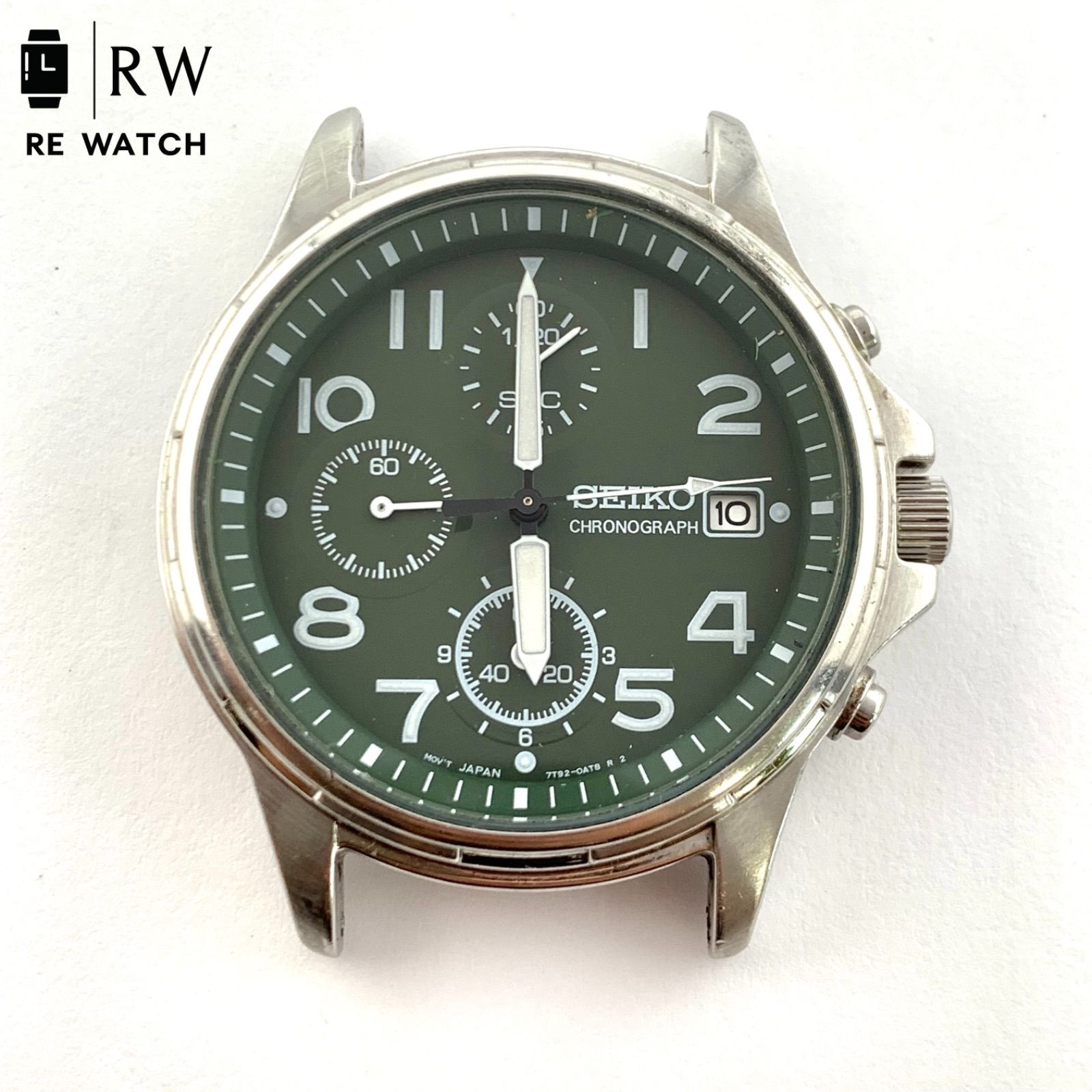 ジャンク】SEIKO 7T92-0BB0 クロノグラフ グリーンダイヤル 腕時計