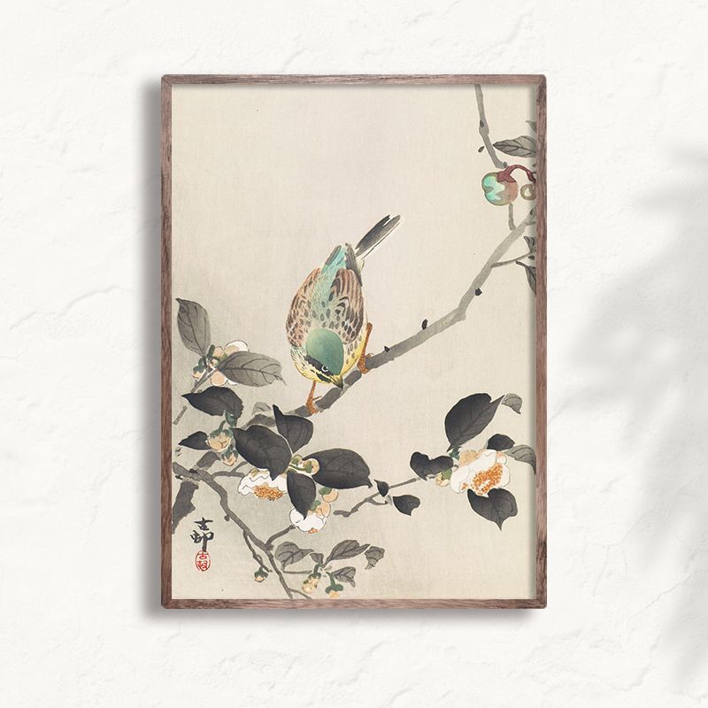 A4サイズ 小原古邨 ポスター 椿に頬白 浮世絵 日本画 和風 アート