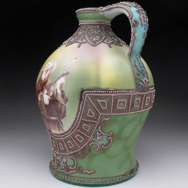 オールドノリタケ 盛り上げポートレート修道士 ウイスキージャグ