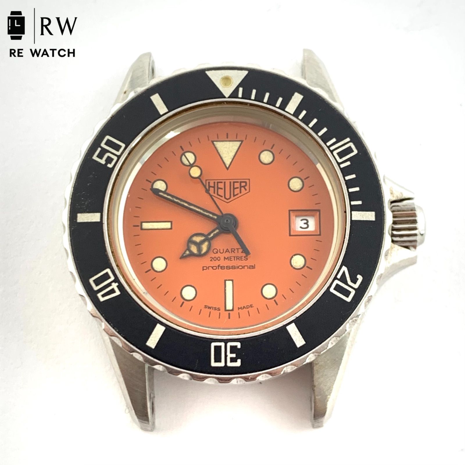 ジャンク】タグホイヤー 980.016 オレンジダイヤル クォーツ腕時計