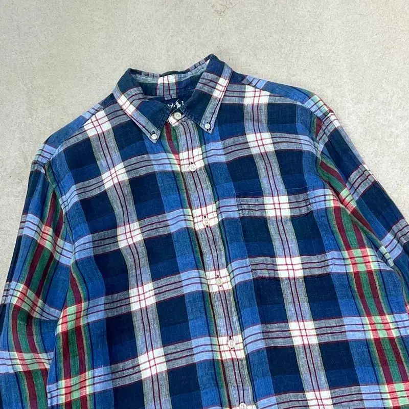ポロ ラルフローレン リネン チェックシャツ s09889 - メルカリ
