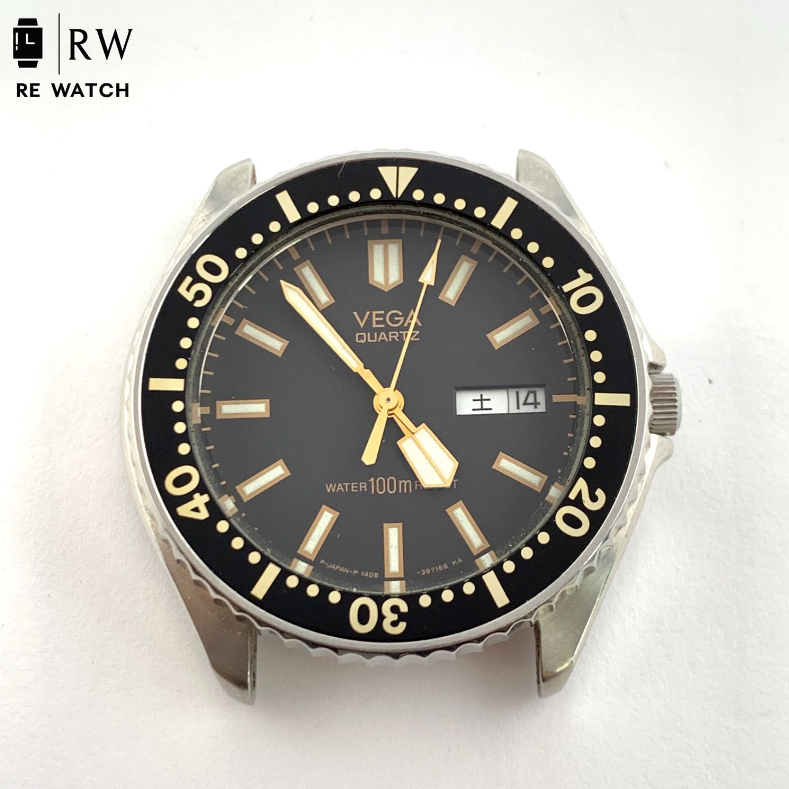 ジャンク】VEGA 1408 クォーツ 腕時計 ブラック 100m防水 - メルカリ