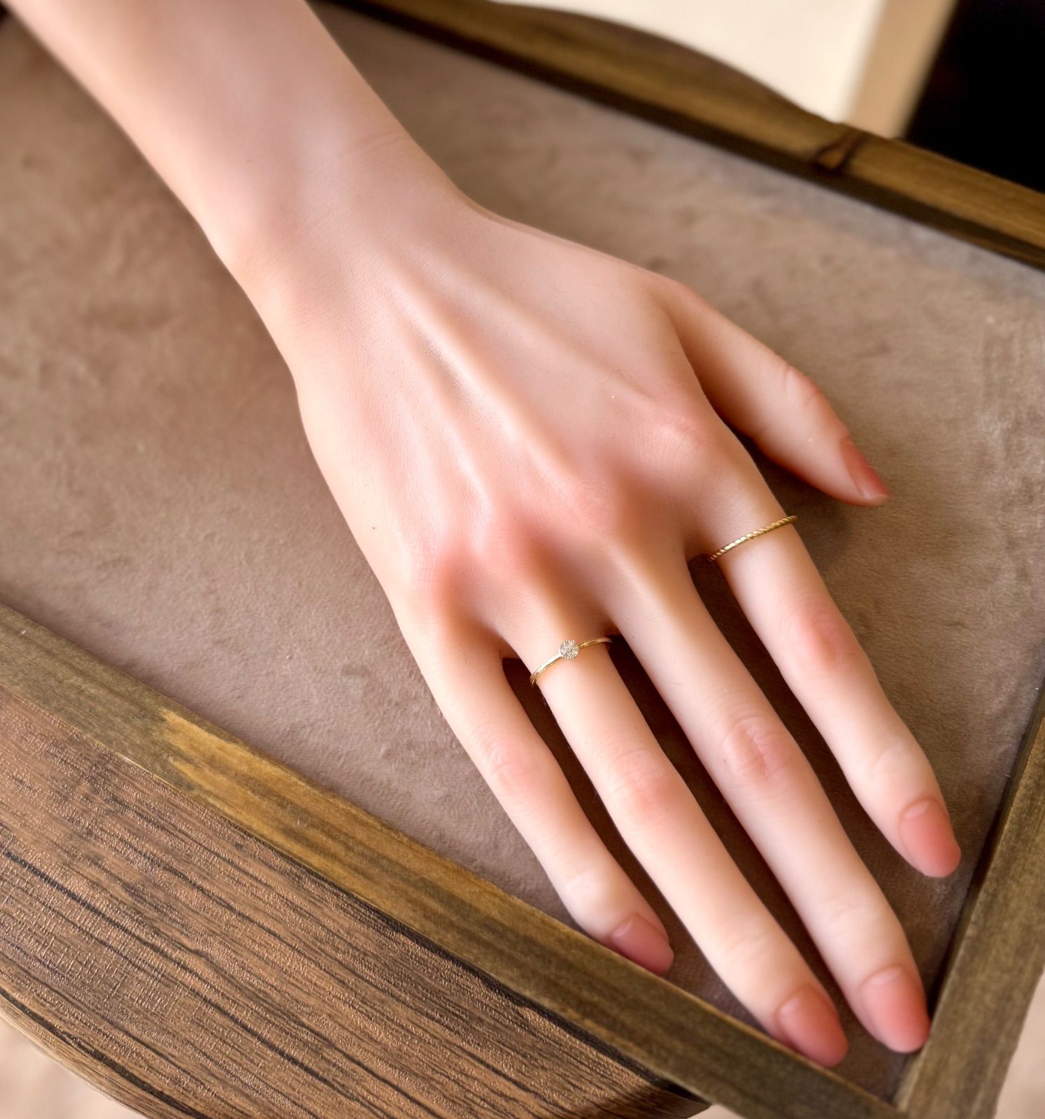 現行品◇アガット◇K10YG*11号*ダイヤモンドリング*スタック*agete