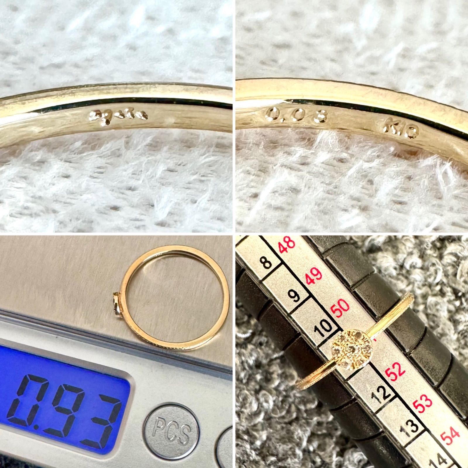 現行品◇アガット◇K10YG*11号*ダイヤモンドリング*スタック*agete